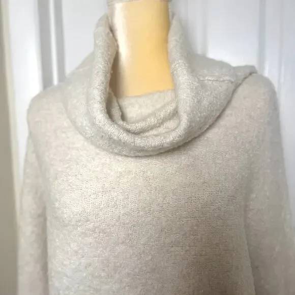 Free People Stormy Pullover Wool Alpaca Blend Sweater in Oatmeal Heather Size M - Picture 2 of 9